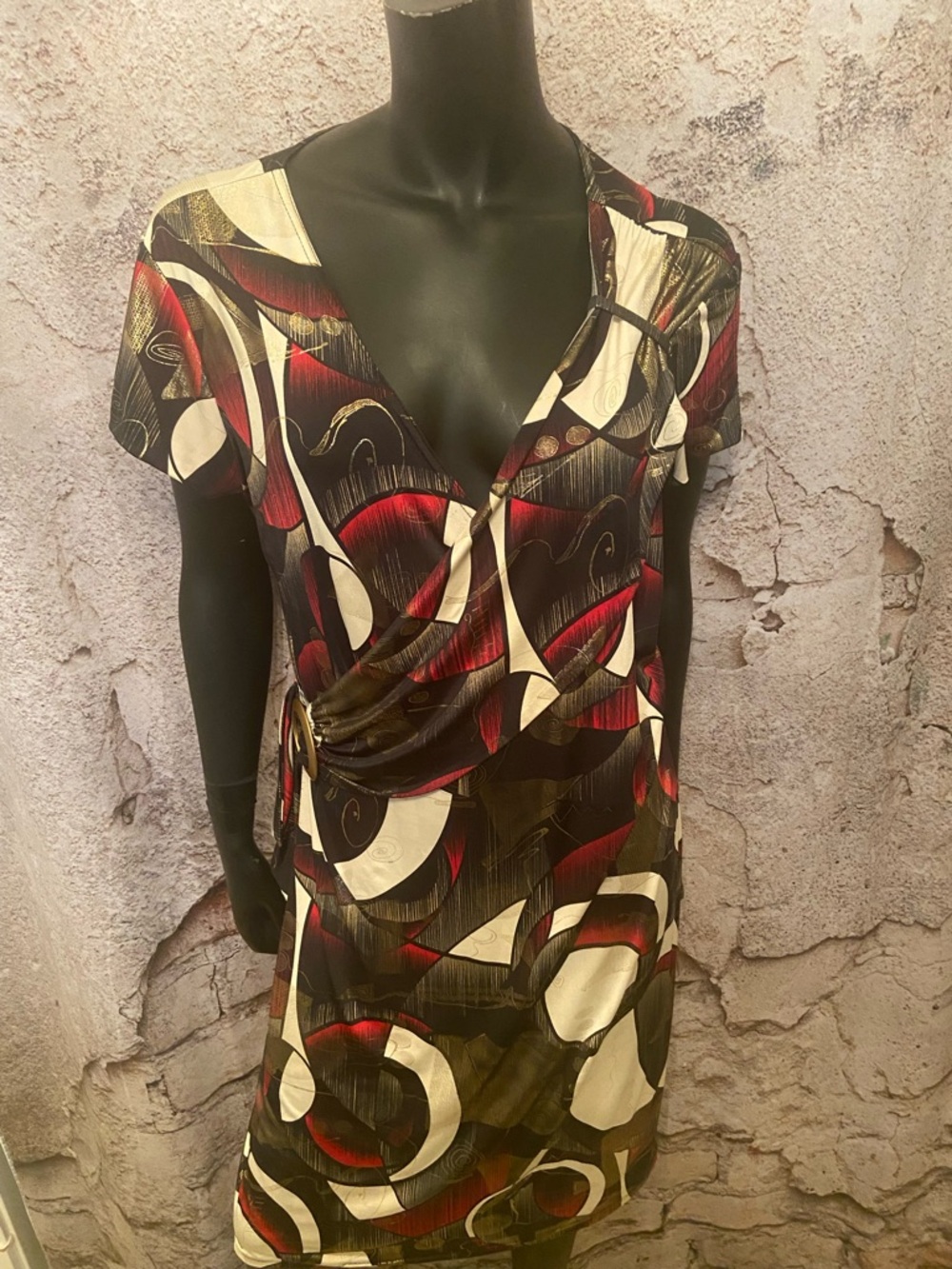 Joseph Ribkoff Multi Coloured Rouched Stretch Dress - Picture 2 of 10